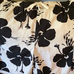 Tony Hawk Hawaiian Print Swim Trunks Cargo Pockets